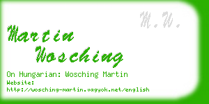 martin wosching business card